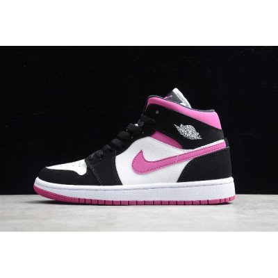 Nike Air Jordan 1 Mid Siyah / Pembe Basketbol Ayakkabısı Türkiye - 83V72966